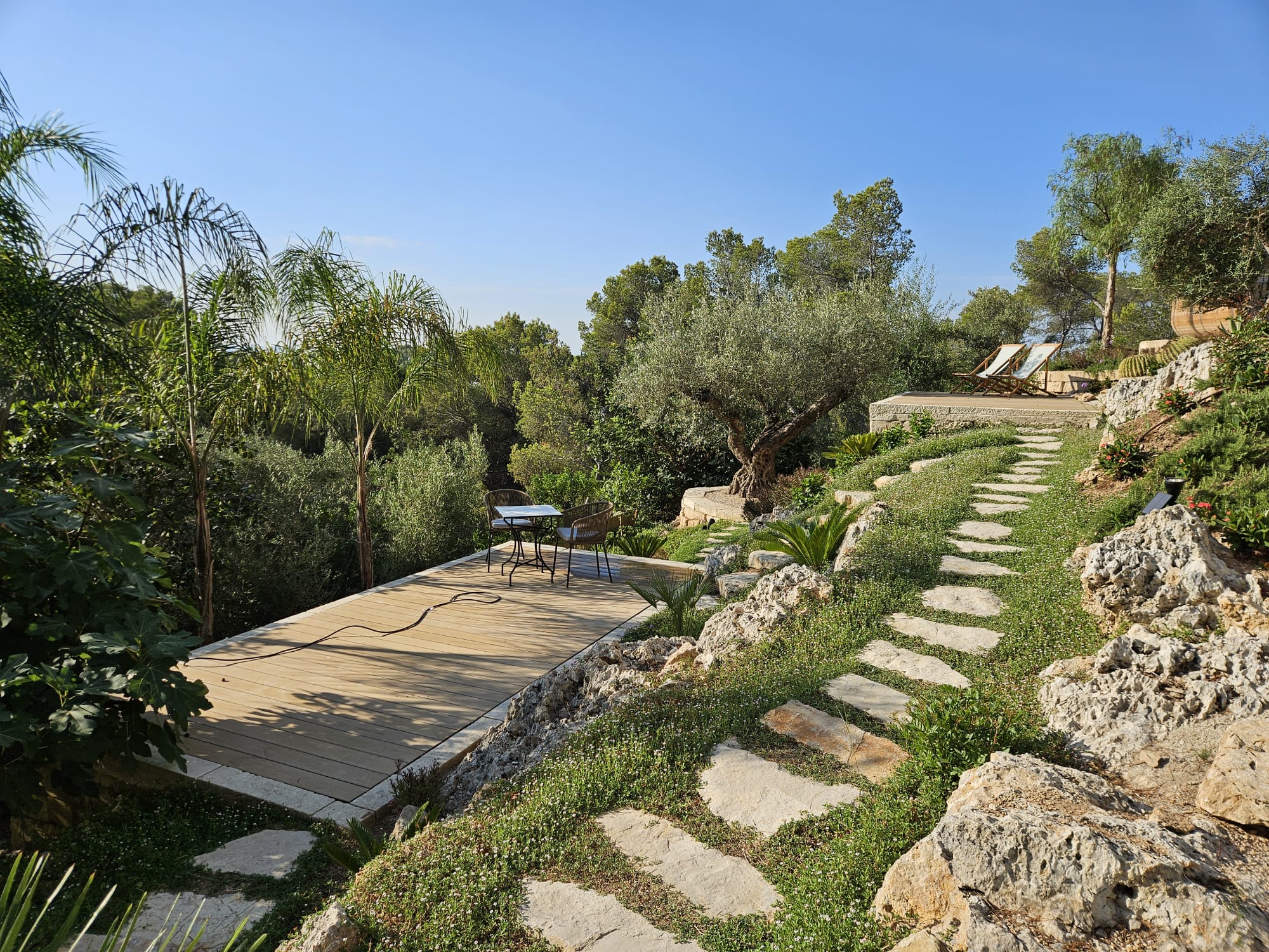 Garden area before whirlpool placement at Bendinat villa
