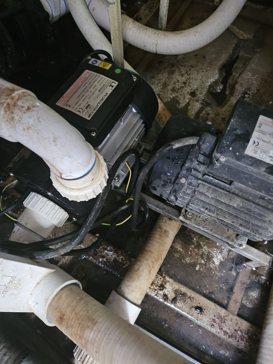 The new circulation pump installed and plumbed back into the system