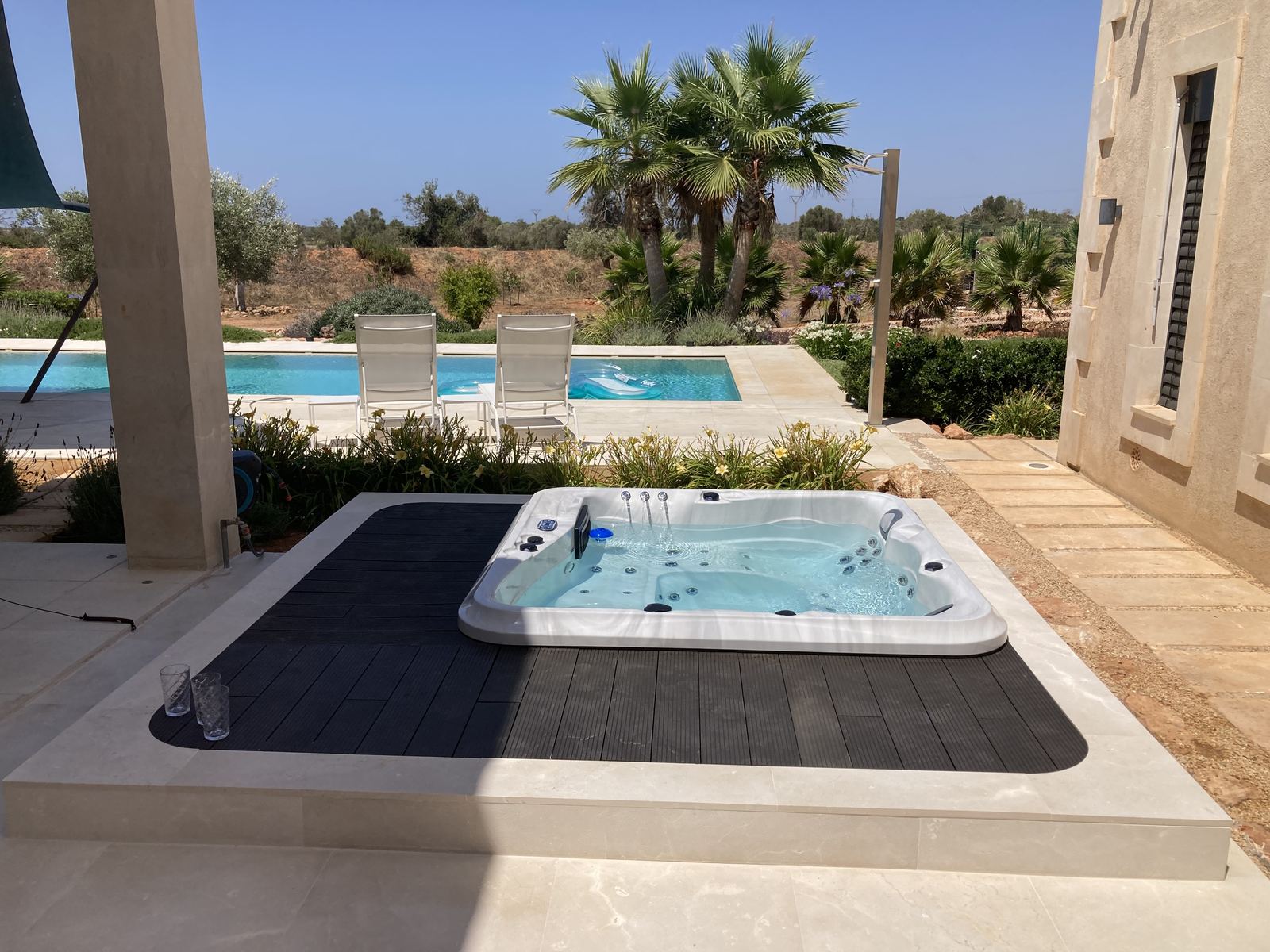 Sunken hot tub finished project in Mallorca