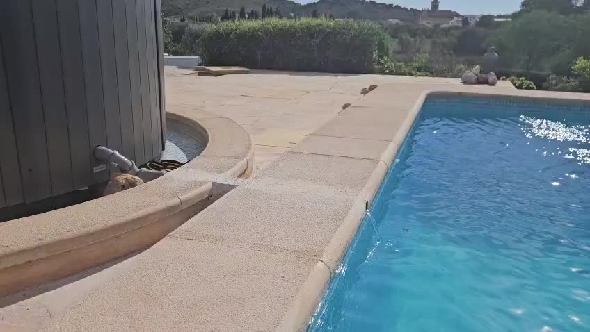 Rundgang über Pool und Whirlpool mit Poolanschluss in Son Carrió