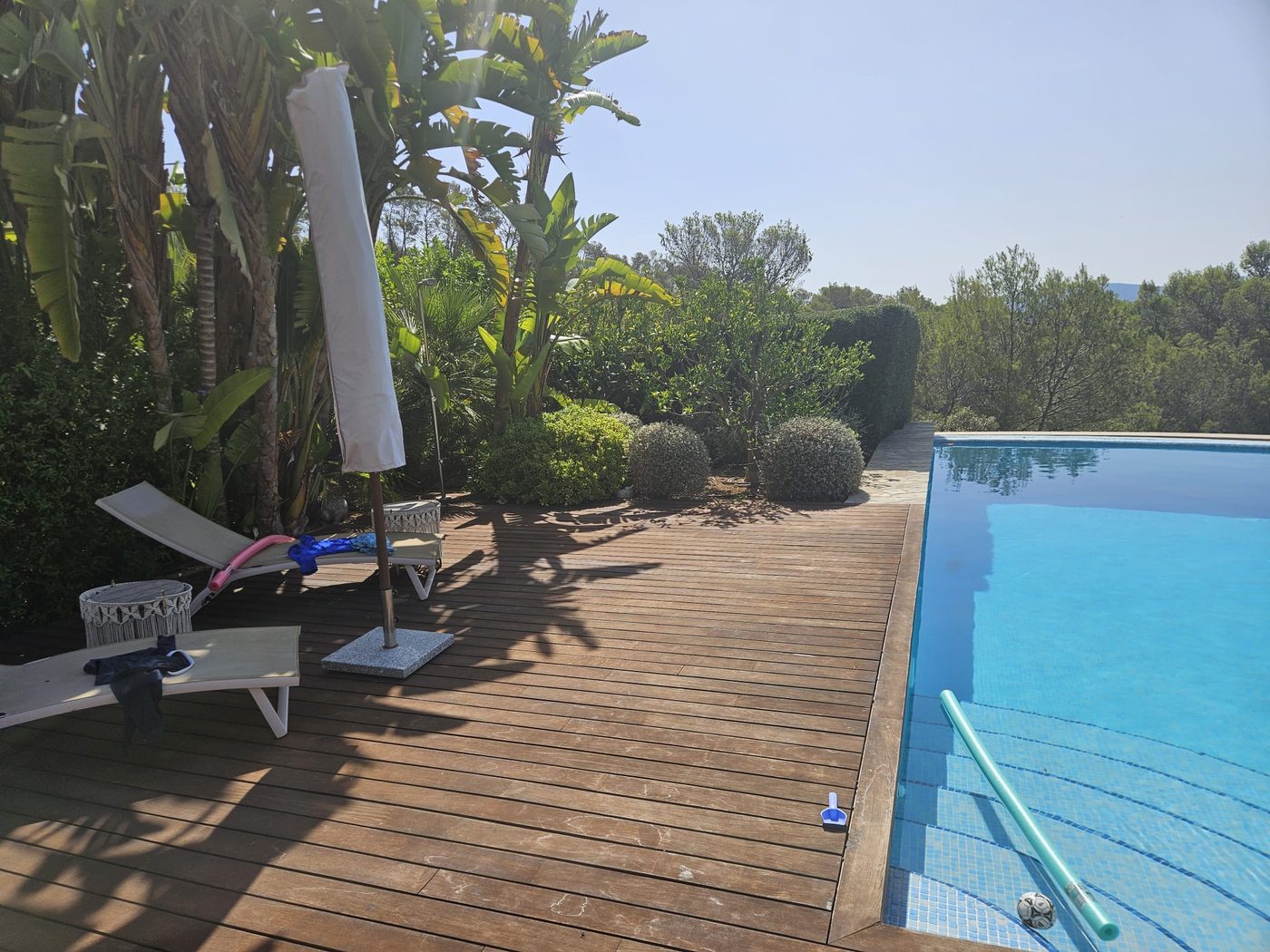 The garden spot beside the pool before the whirlpool was installed